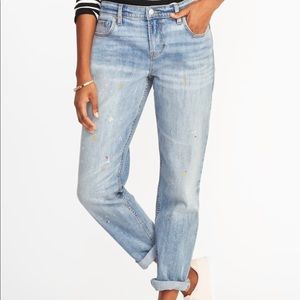 Painted Boyfriend Straight Jeans for Women sz 10